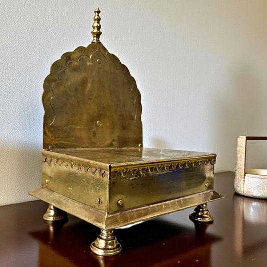 Antique Brass Singhasan | Traditional Decorative Seat Stand