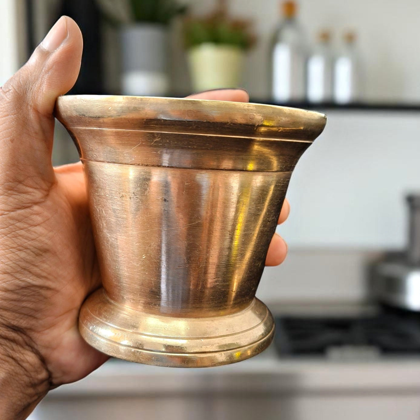 Antique Brass Khalbatta | Pital Traditional Grinder with Pestle