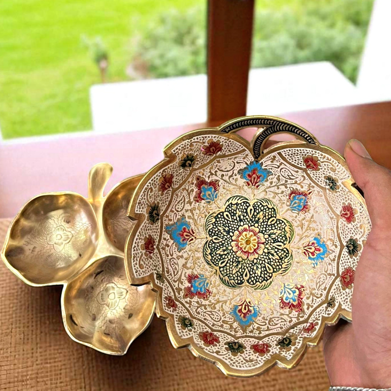 Antique Brass Sauce Pan Pair | Pital Traditional Pouring Vessels