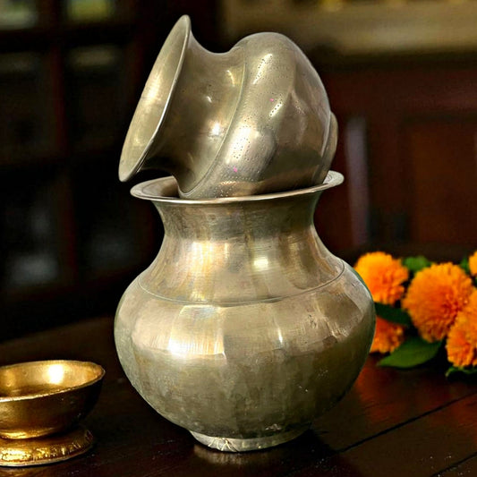 Antique Bronze Kalash in Pair | Traditional Storage & Decor Vessel