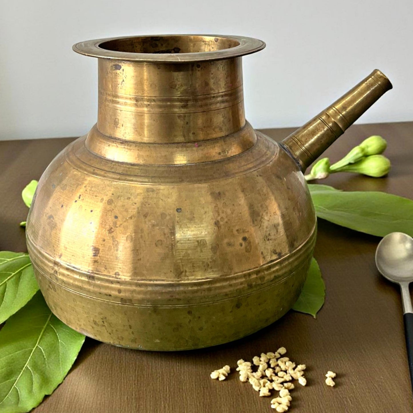 1970 Antique Brass Kamandal | Traditional Indian Décor & Collectible