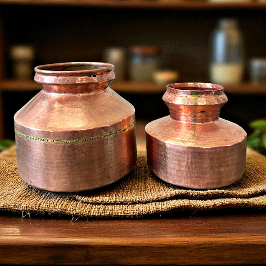 Antique Copper Kalash in Pair | Traditional Water Pots & Heritage Decor