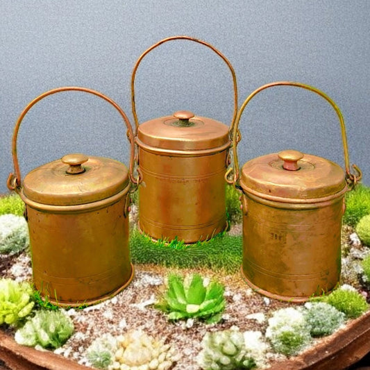 Traditional Antique Brass Storage Containers | Set of 3