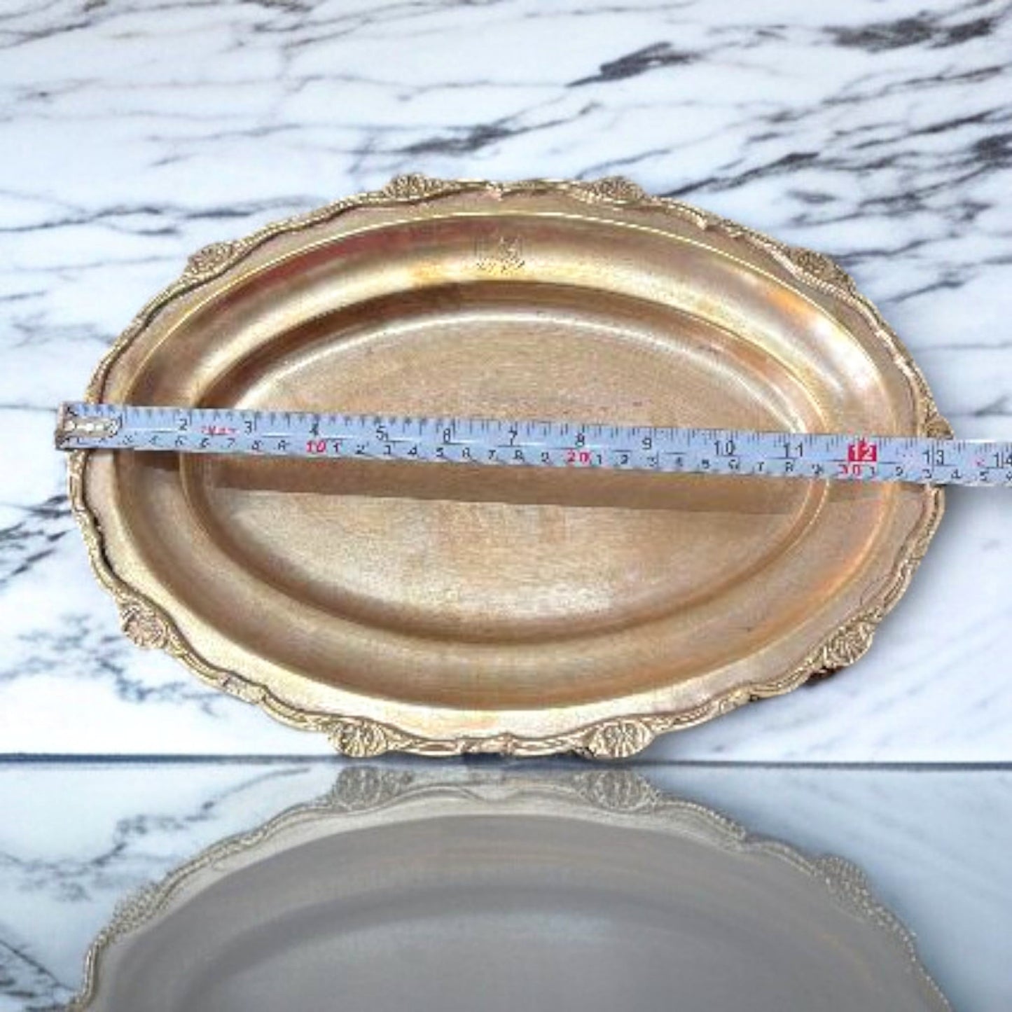 Antique Brass Serving Tray Pair | Pital Traditional Dining Display
