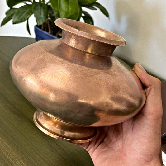 Antique Brass Kalash in Rare Shape | Traditional Storage & Heritage Decor