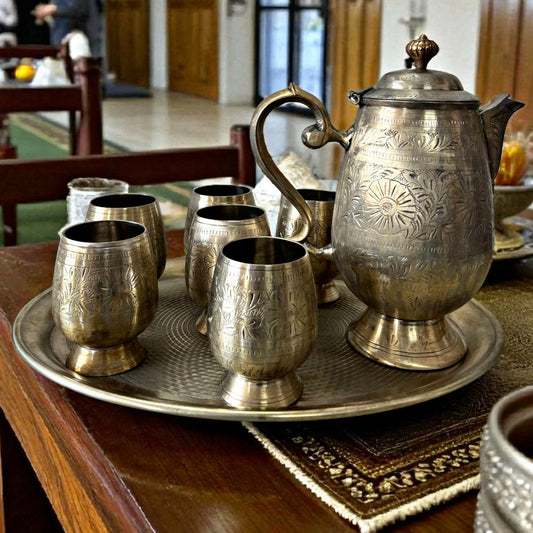 Antique Brass Refreshment Set | Traditional Serveware & Décor Collection