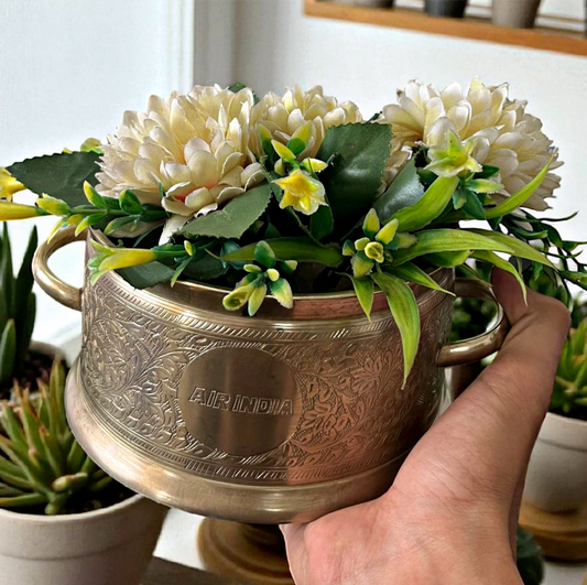 Antique Brass Planter from AI | Traditional Garden Décor