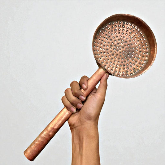Antique Copper Strainer | Traditional Skimmer Utensil
