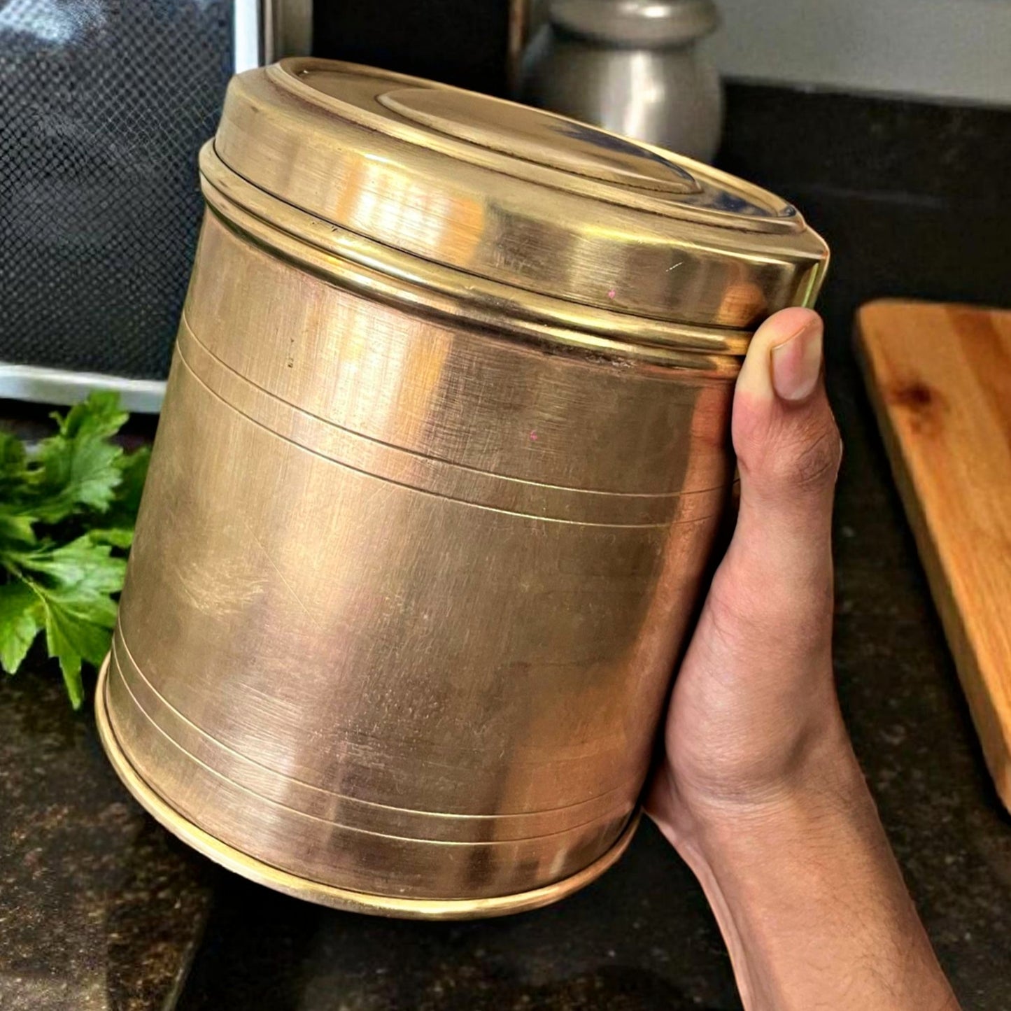 Antique Brass Storage Set of 3 | Traditional Kitchen & Décor Collection