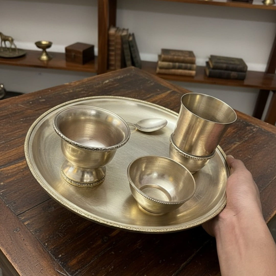 Antique Brass Dinner Set | Traditional Indian Dining Collection