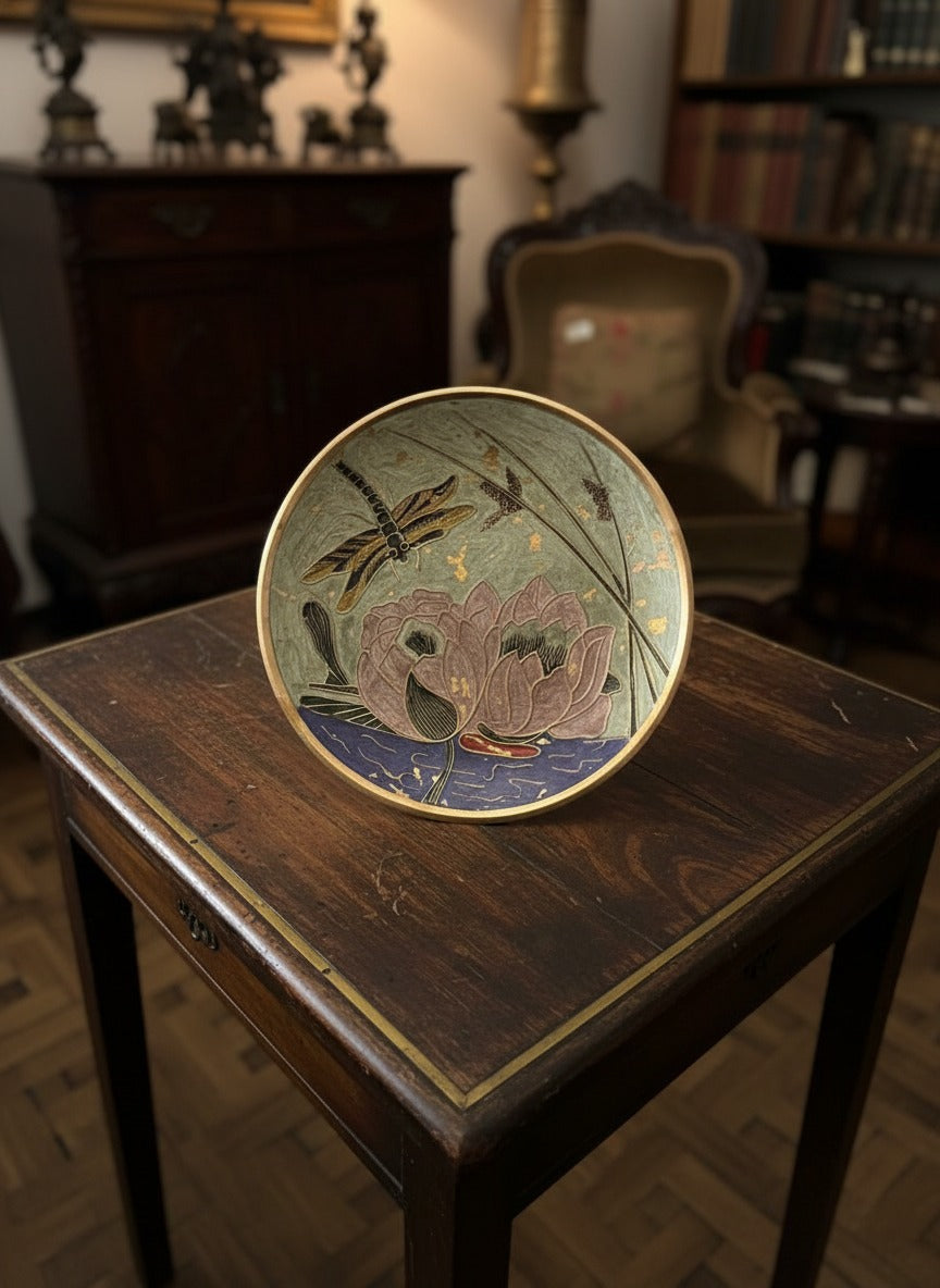 1984 Antique Brass Wall Hanging Decor Plate Set | Pital Traditional Home Styling Plates