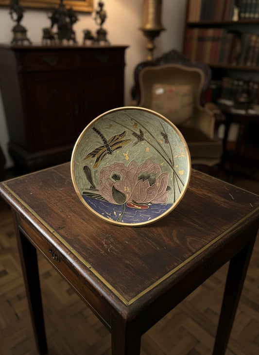 1984 Antique Brass Wall Hanging Decor Plate Set | Pital Traditional Home Styling Plates