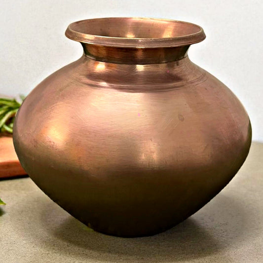 Antique Brass Kalash | Traditional 1.3L Pital Storage & Decor Pot