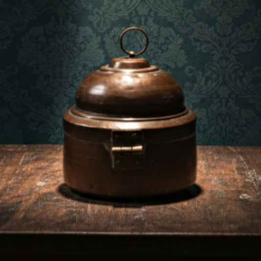 1950 Antique Brass Storage Box | Traditional Utility & Décor Piece