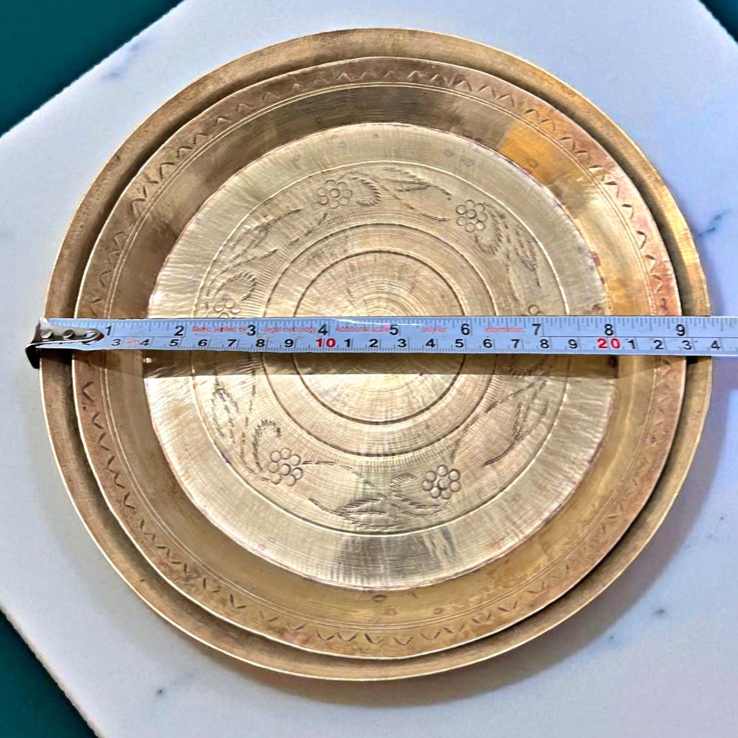 Antique Brass Dinner Plate Set of 2 | Traditional Pital Dining & Decor Thali