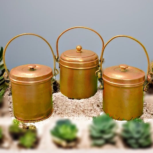 Traditional Antique Brass Storage Box Set | Multipurpose Brass Containers