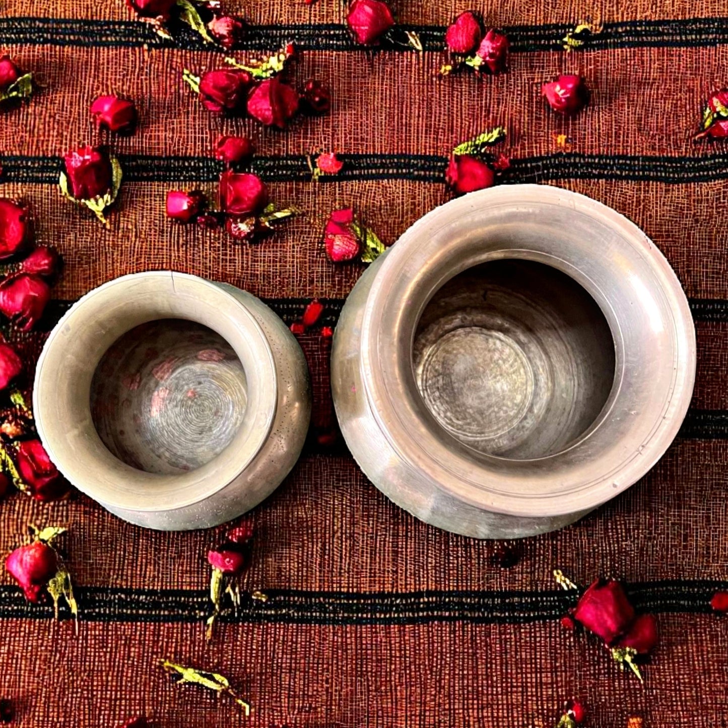 Antique Bronze Kalash in Pair | Traditional Storage & Decor Vessel