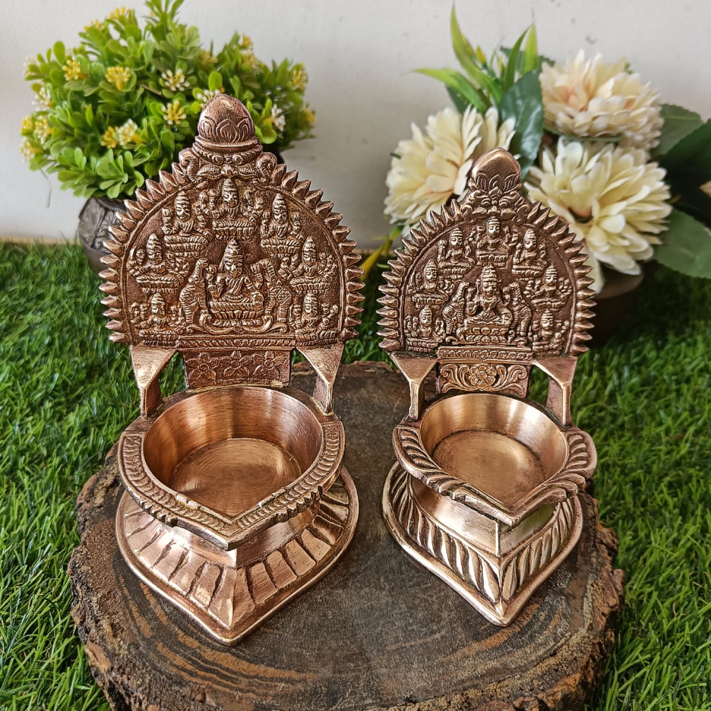 Brass Diya in Pair - Antique Oil Lamp In Pair