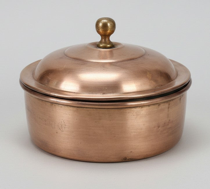 1980 Antique Brass Chapati Box | Round Bread Storage Container with Lid - Bombay Antiques